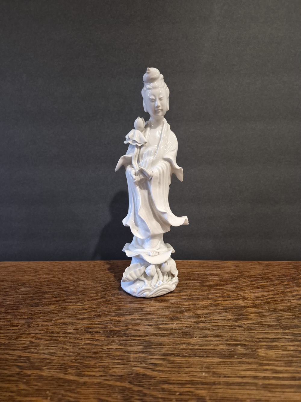Vintage Blanc de Chine porcelain figurine of Guan Yin